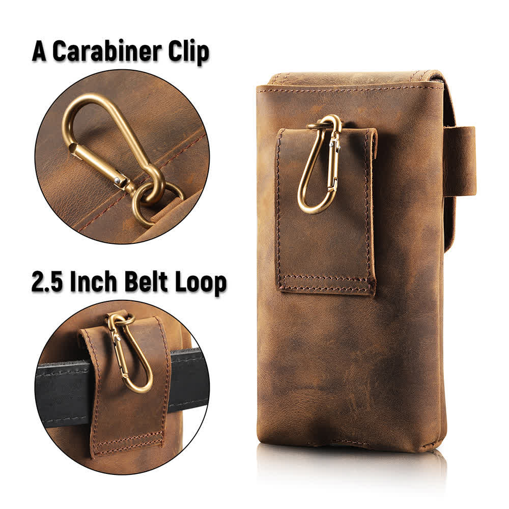 Multi-Function Magnetic Phone Fanny Pack Leather Belt Bag - Image 5