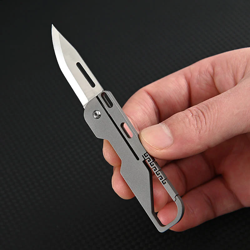 Multi Functional Titanium Alloy EDC-Tool Keychain Folding Knife - Image 3
