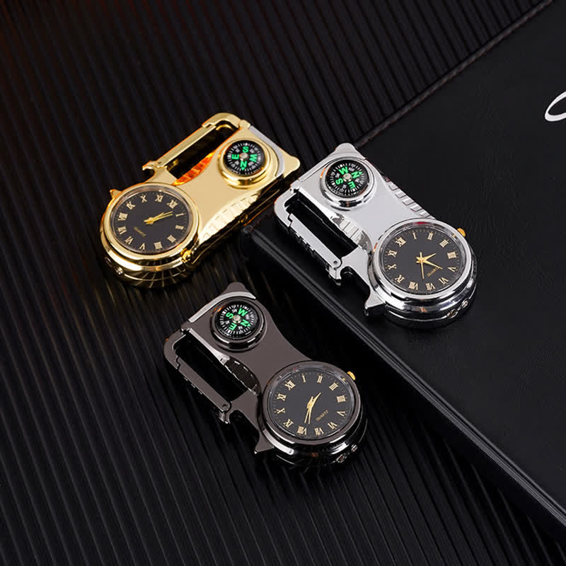 Multi-purpose Compass Watch Portable Keychain Butane Lighter - Image 2
