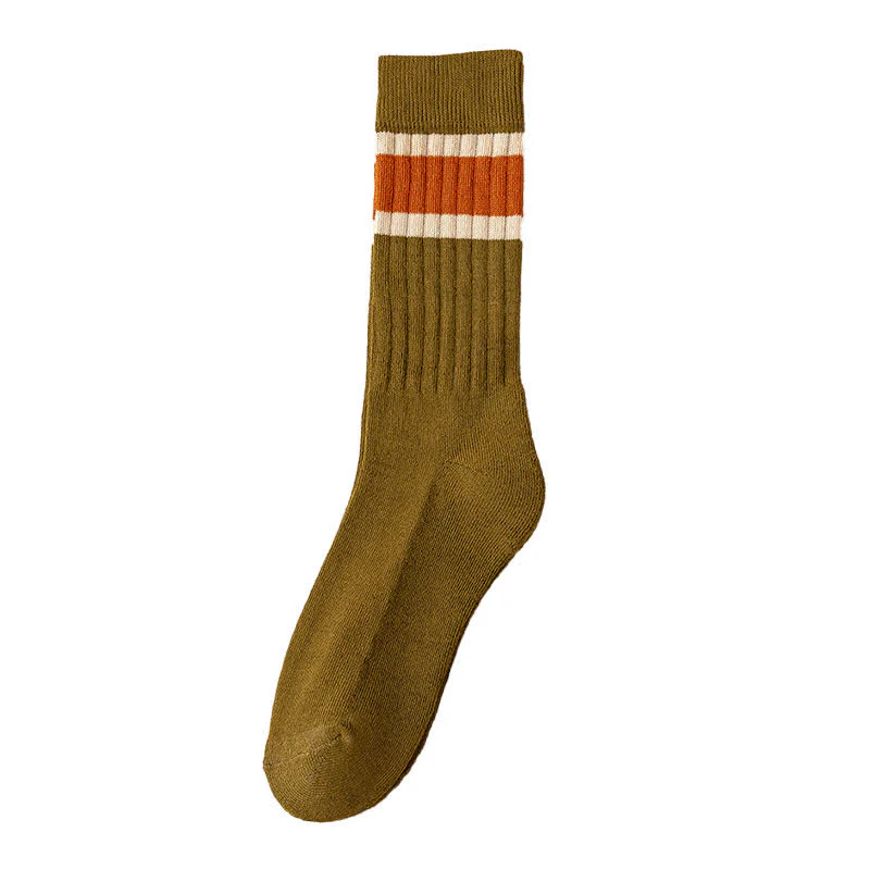 Multicolor Block Striped Causal Crew Socks - Image 12
