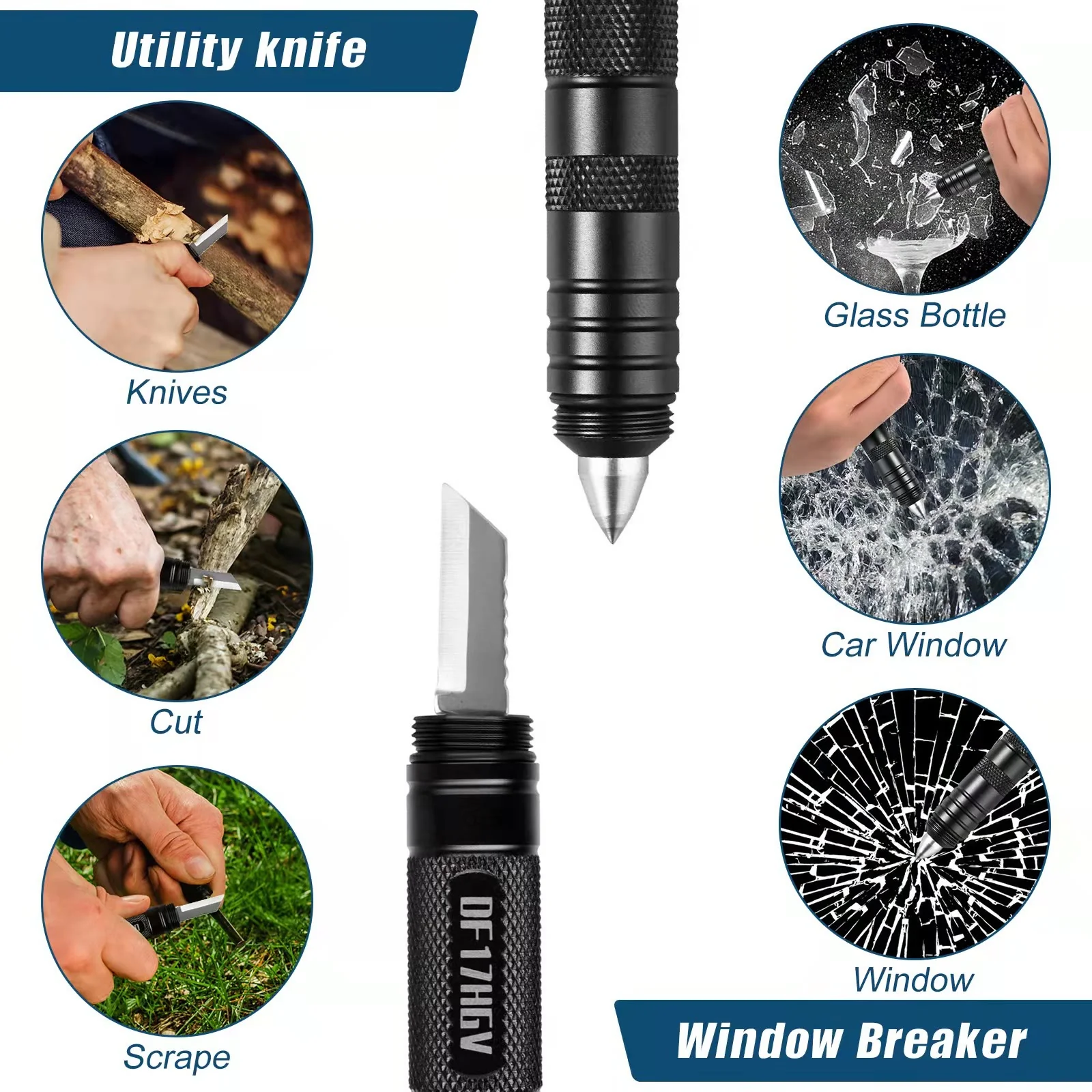 MultiFunctional Outdoor Survival Tool Tactical Pen EDC Tool - Image 3