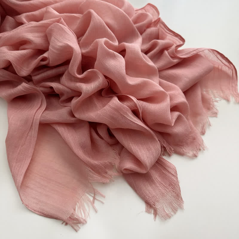 Summer Voile Solid Color Cotton Linen Thin Scarf - Image 28