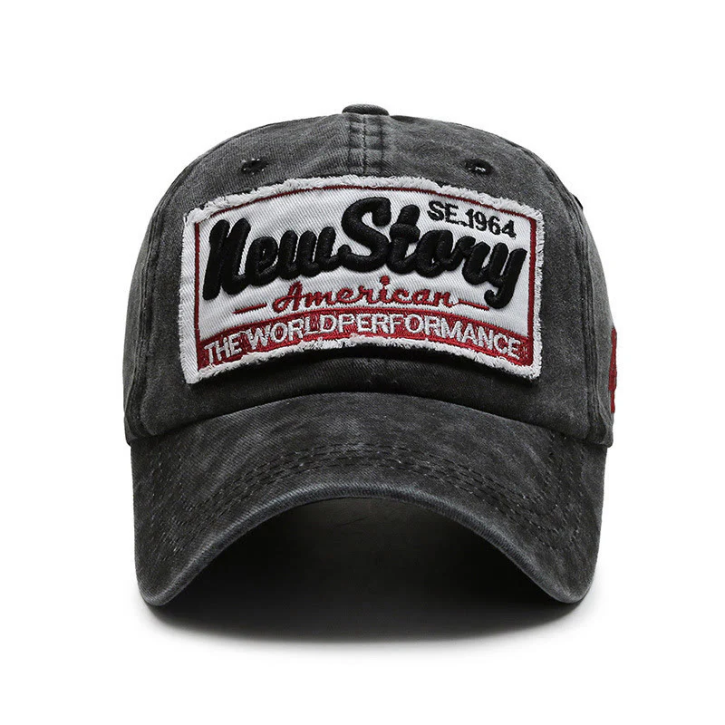 New Story Patch Embroidered Washed Cotton Baseball Cap - Image 3