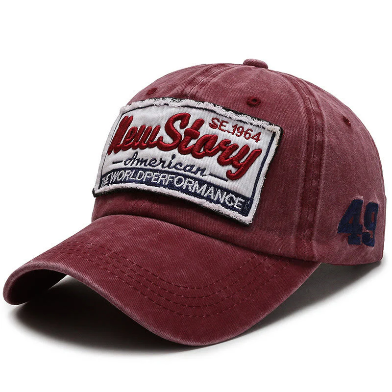 New Story Patch Embroidered Washed Cotton Baseball Cap - Image 5