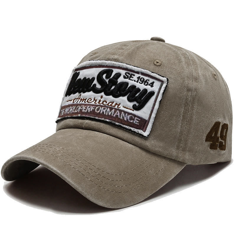 New Story Patch Embroidered Washed Cotton Baseball Cap - Image 7