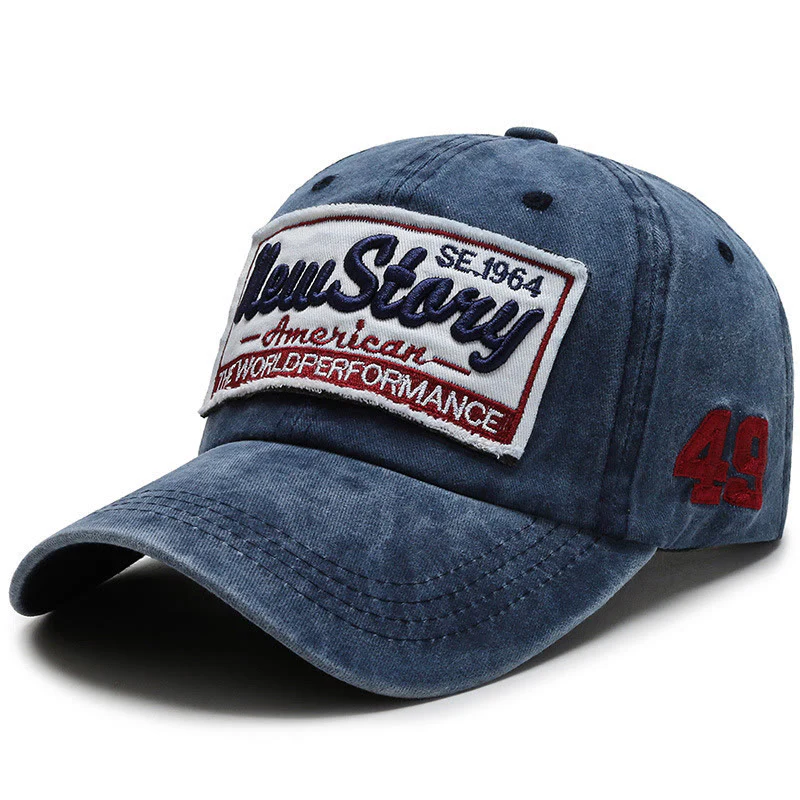 New Story Patch Embroidered Washed Cotton Baseball Cap - Image 8