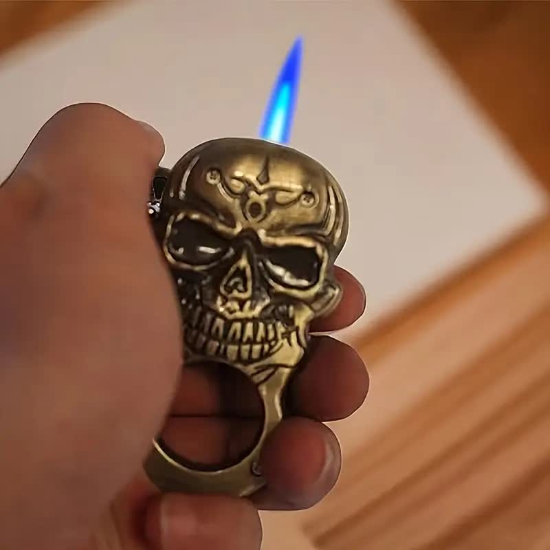 Noble Skull Face Multifunctional Tool Butane Lighter Keychain - Image 5