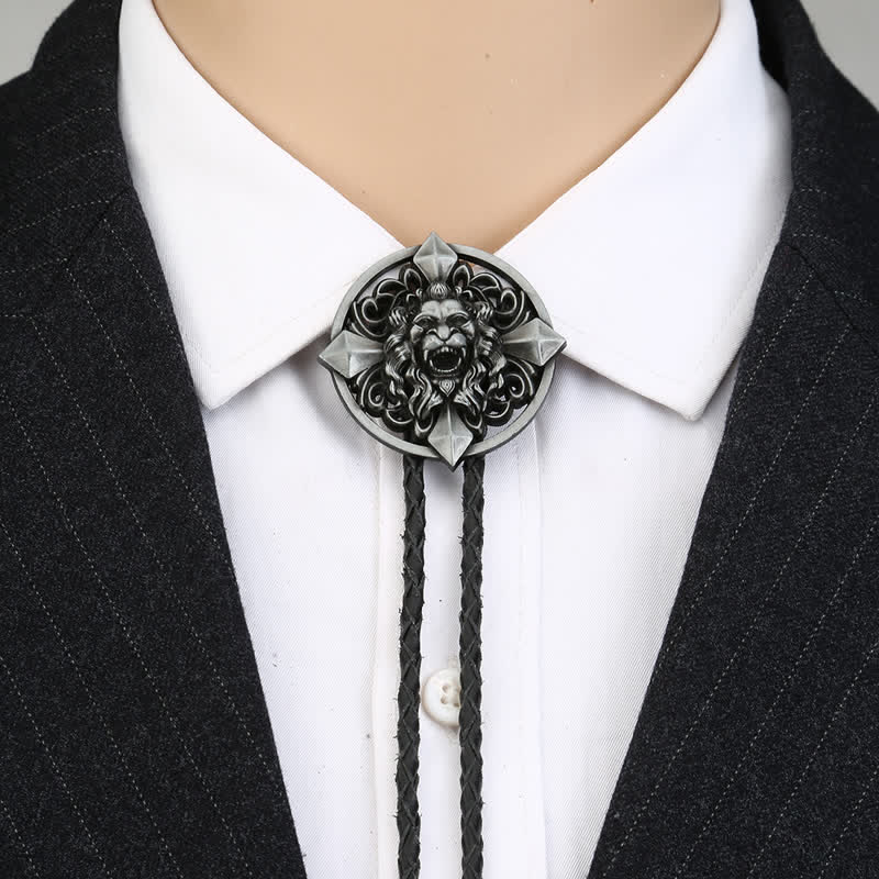 Novelty Animal Shape Howling Lion Bolo Tie - Image 9
