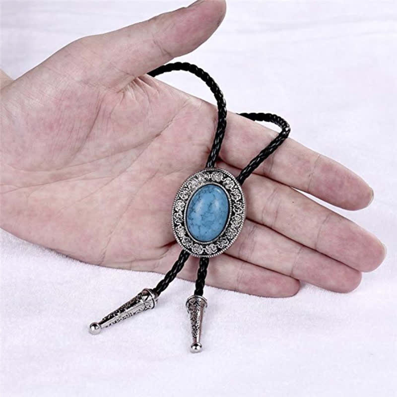 Novelty Rodeo Natural Stone Design Bolo Tie - Image 2
