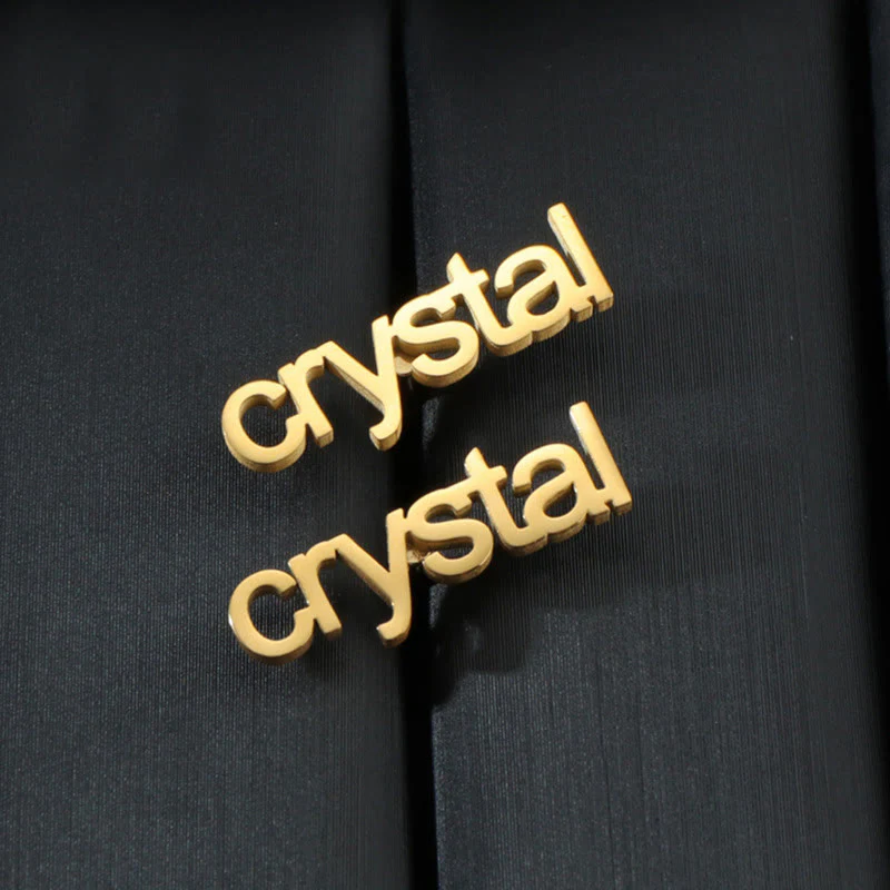 One Pair Of Gold Custom Your Name Personalized Brooch Cufflinks - Image 6