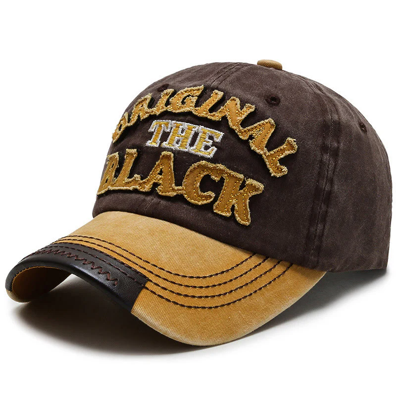 Original The Black Retro Contrasting Letter Embroidered Baseball Cap - Image 8