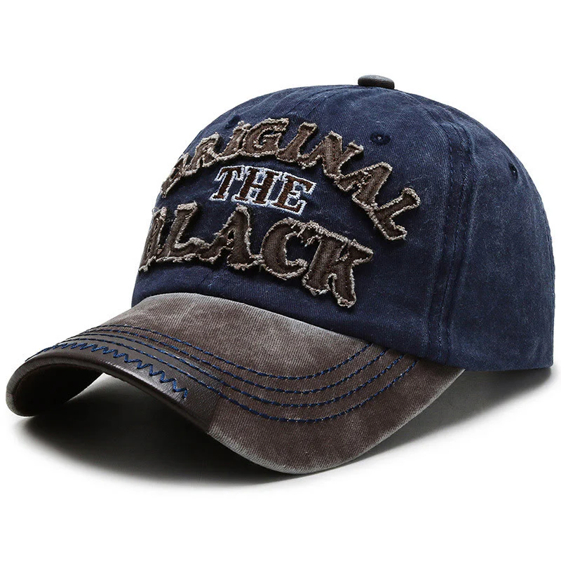 Original The Black Retro Contrasting Letter Embroidered Baseball Cap - Image 9