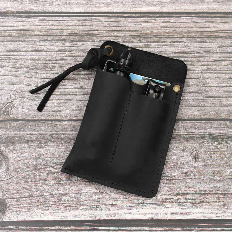 Outdoor Carry Handy Portable EDC Leather Belt Bag - Image 16