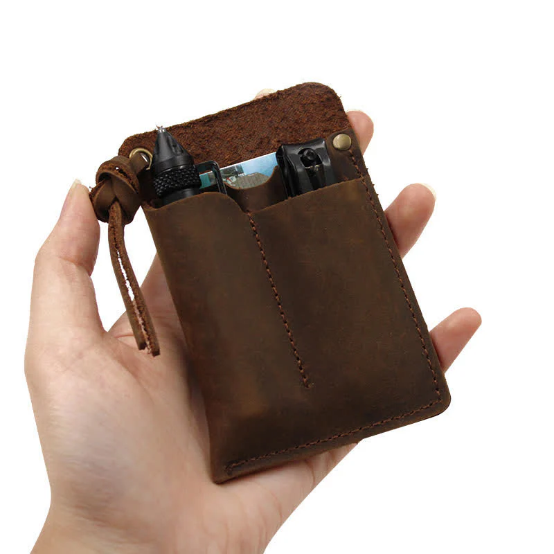 Outdoor Carry Handy Portable EDC Leather Belt Bag - Image 4