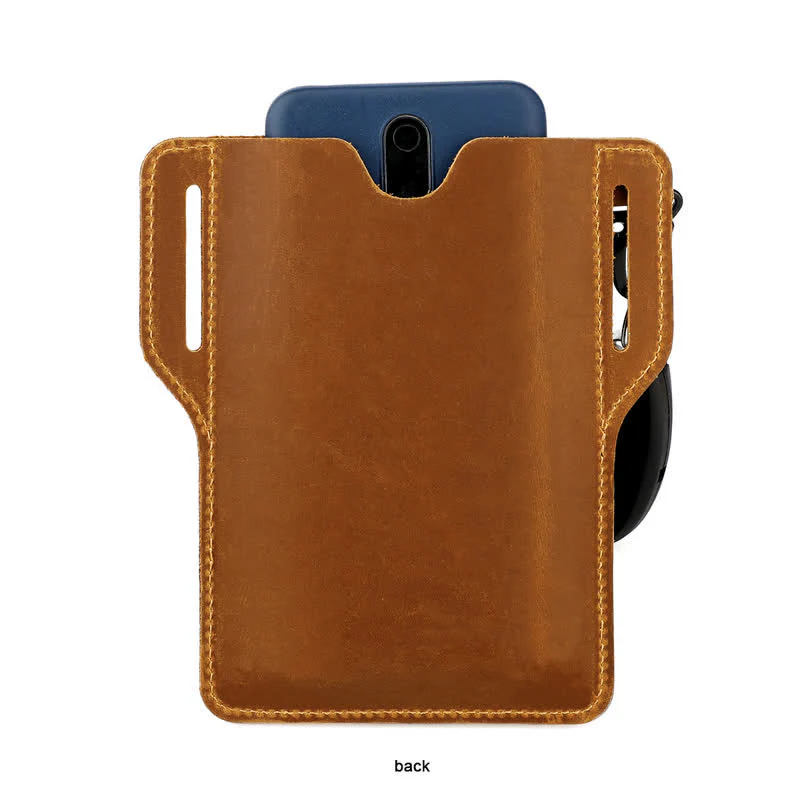 Outdoor Mobile Phone Holster Keychains Leather Belt Bag - Image 13