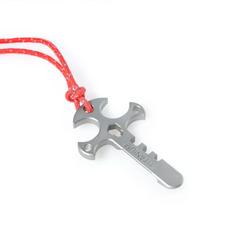 Outdoor Portable Mini Crowbar Bottle Opener Cross EDC Keychain - Image 8