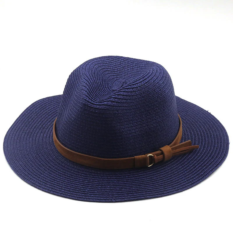 Outdoor Sunshade Knitted Men's Cowboy Hat With Brown Belt - Image 5