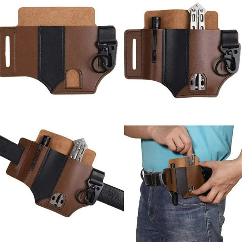 Outdoor Survival Tactical Wallet Leather Belt Bag - Image 4