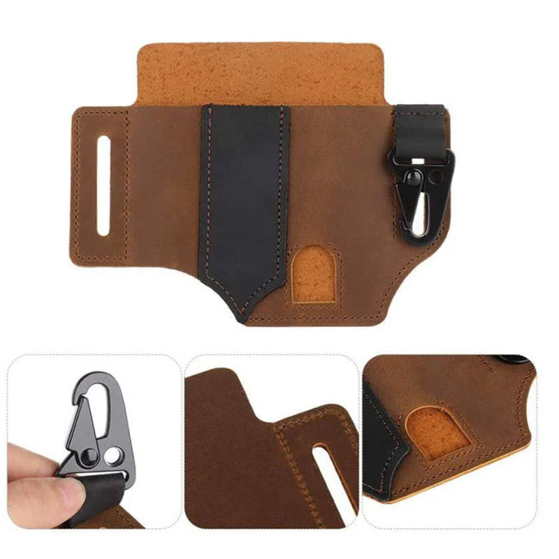 Outdoor Survival Tactical Wallet Leather Belt Bag - Image 5