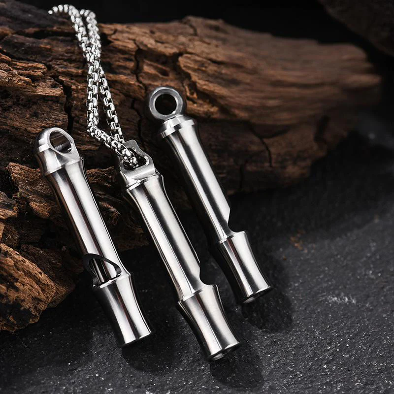 Outdoor Titanium Alloy EDC-Tool Single Tube High Decibel Whistle