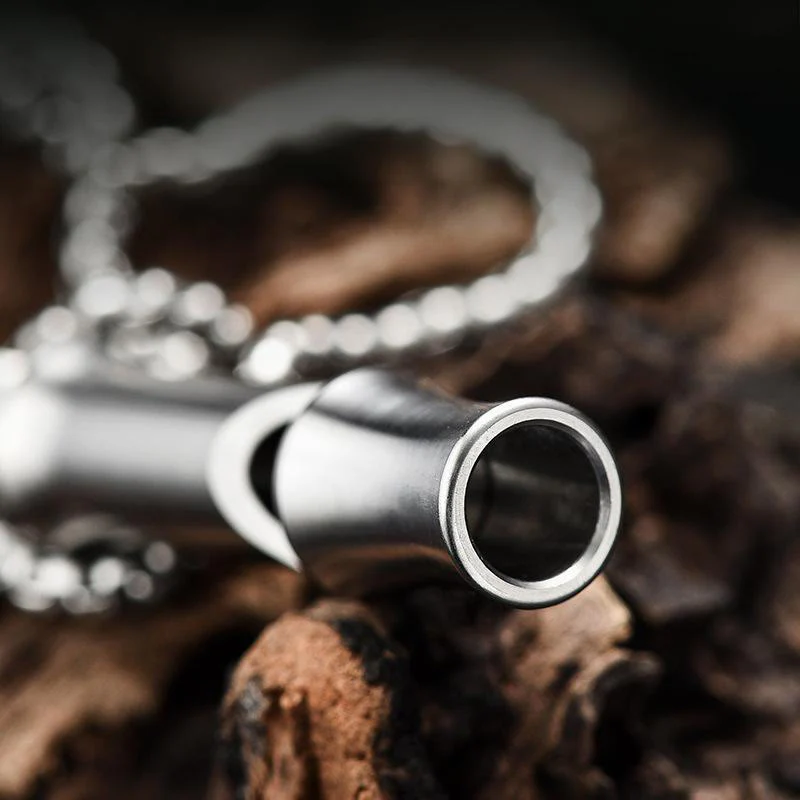 Outdoor Titanium Alloy EDC-Tool Single Tube High Decibel Whistle - Image 2