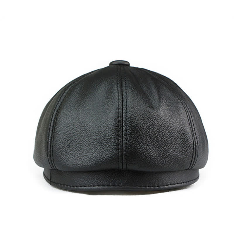 Painter Cowhide Leather Gatsby 8 Panel Beret Cap - Image 9