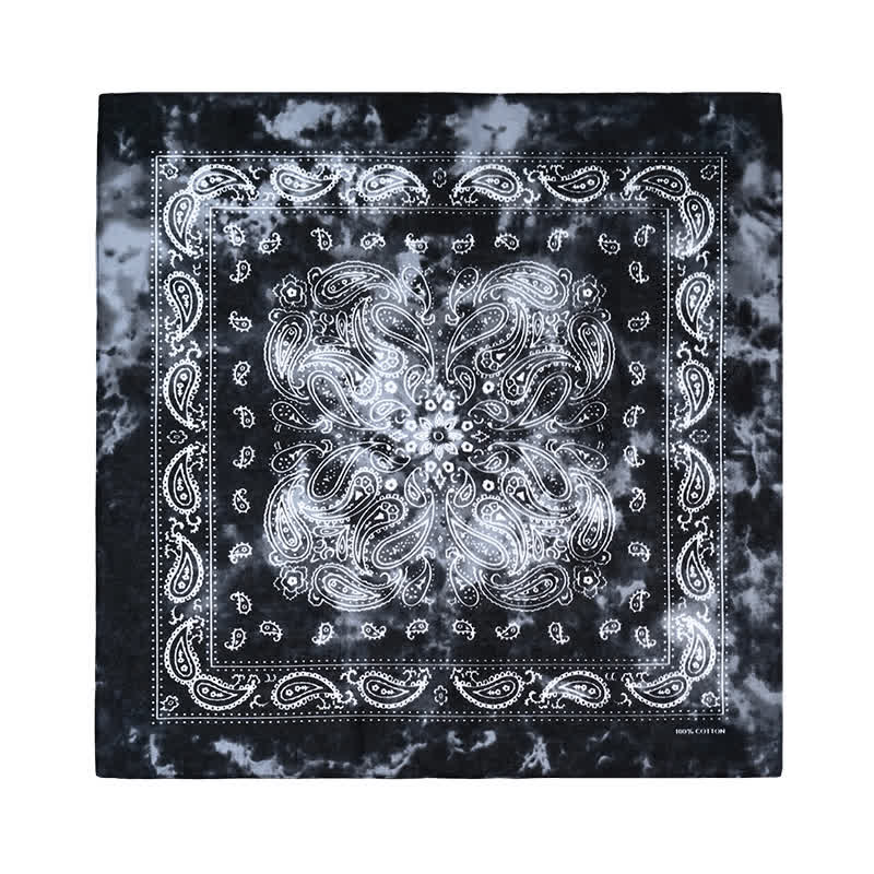 Paisley Acidwash Square Scarf with Scarf Buckle - Image 9