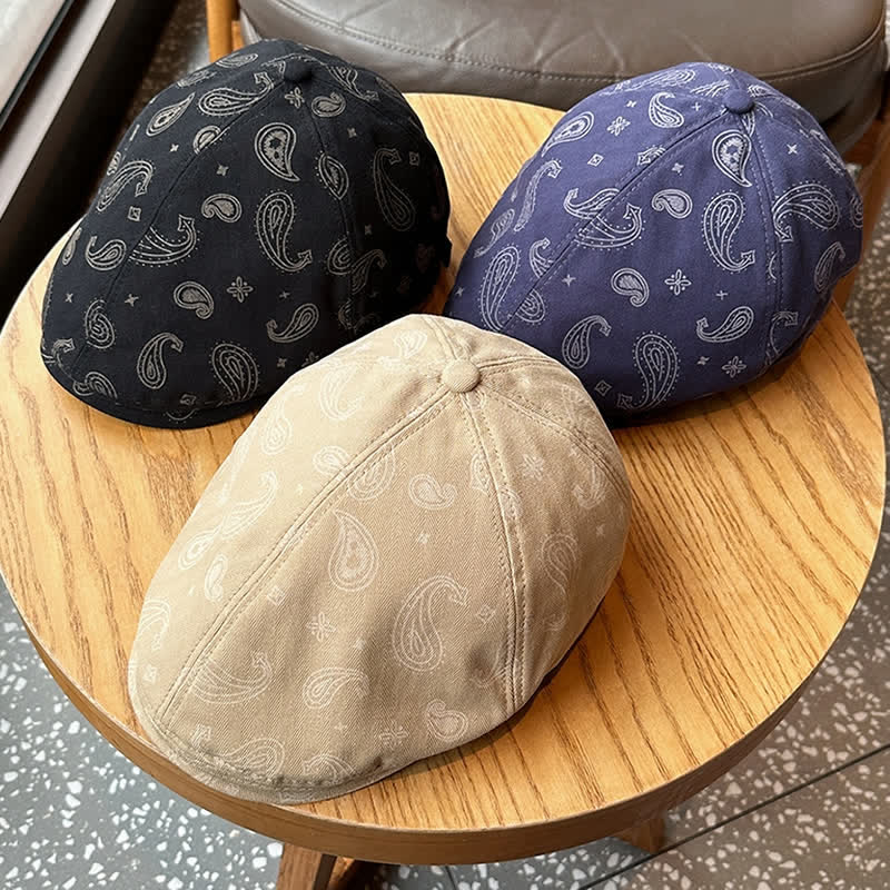 Paisley Print Floral Beret Hat - Image 3