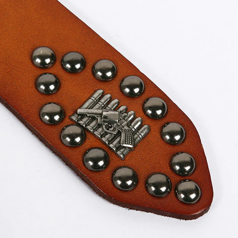 Personality Cool Bullet Rivet Leather Belt - Image 11