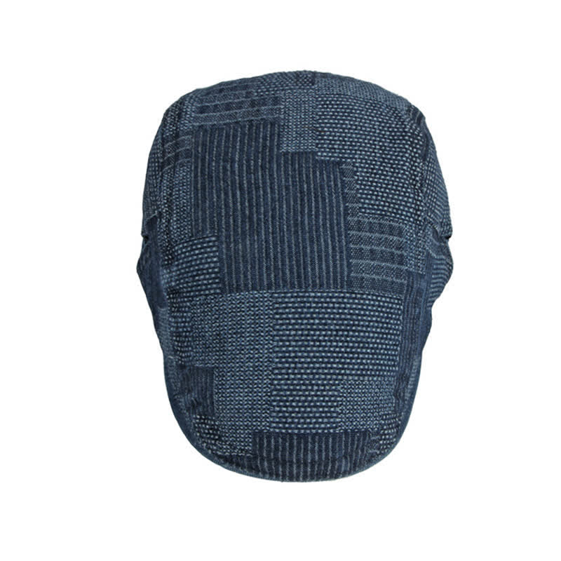 Personality Painter Washed Denim Beret Flat Cap - Image 5