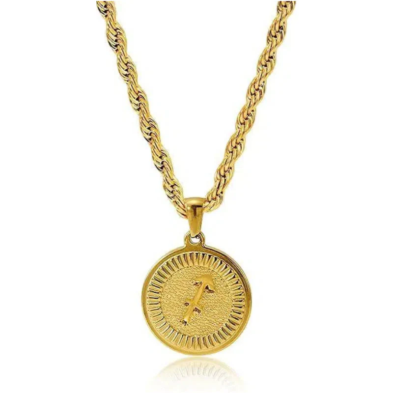 Personalized Zodiac Symbol Coin Pendant Necklace - Image 7