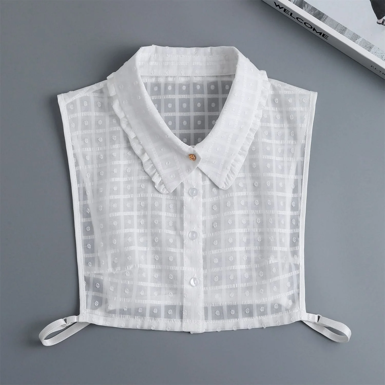 Petal lattice False Collar Detachable Half Shirt Blouse - Image 16