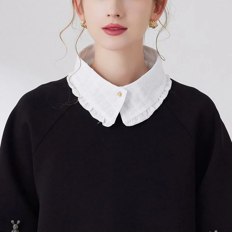 Petal lattice False Collar Detachable Half Shirt Blouse - Image 4