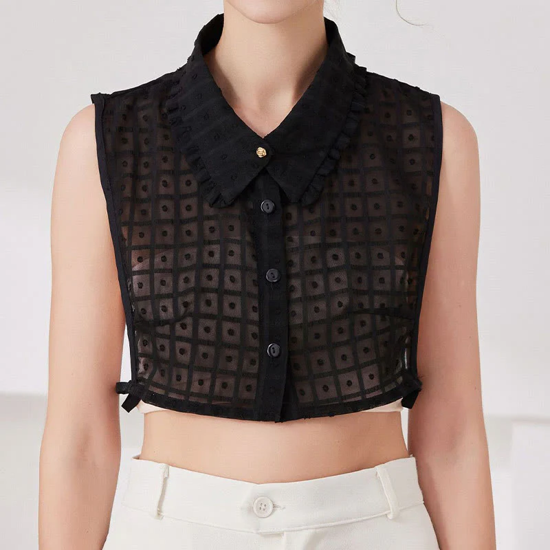 Petal lattice False Collar Detachable Half Shirt Blouse - Image 9