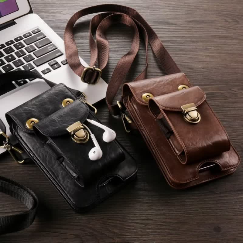 Phone Holster Crossbody Leather Belt Bag - Image 3