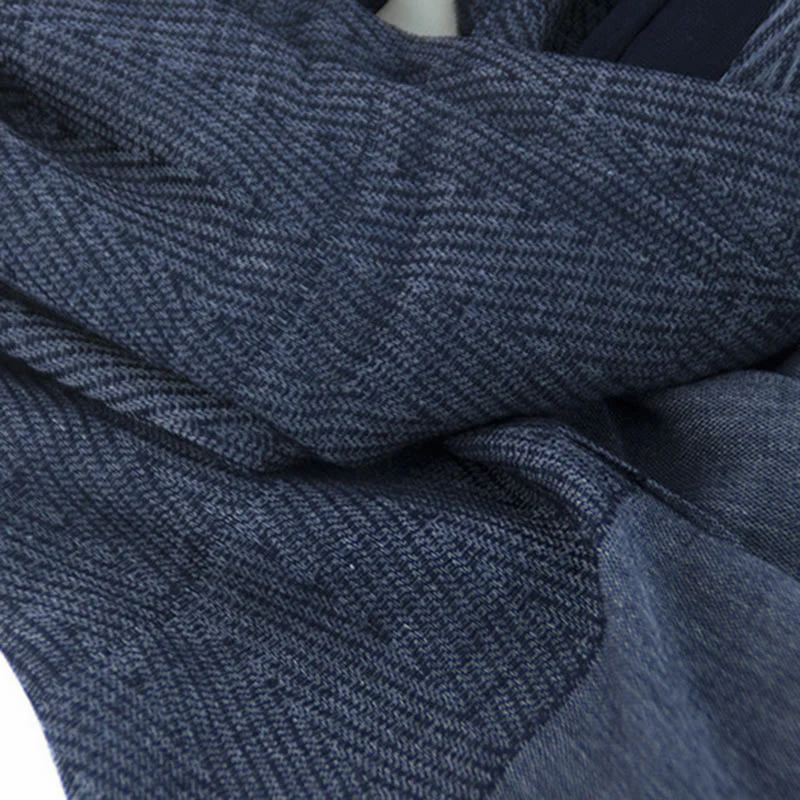 Plain Color Herringbone Pleats Light Thin Scarf - Image 4