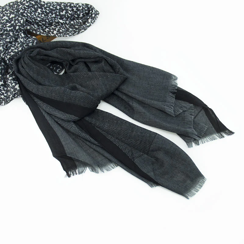 Plain Color Herringbone Pleats Light Thin Scarf - Image 8