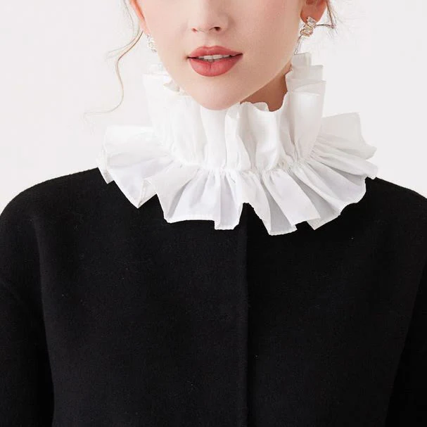 Pleated Court Ruff Collar Detachable False Collar Shirt - Image 3
