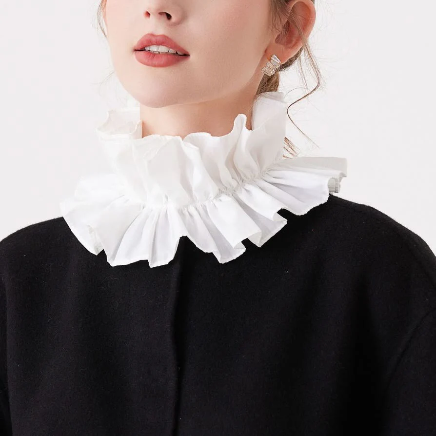 Pleated Court Ruff Collar Detachable False Collar Shirt - Image 4
