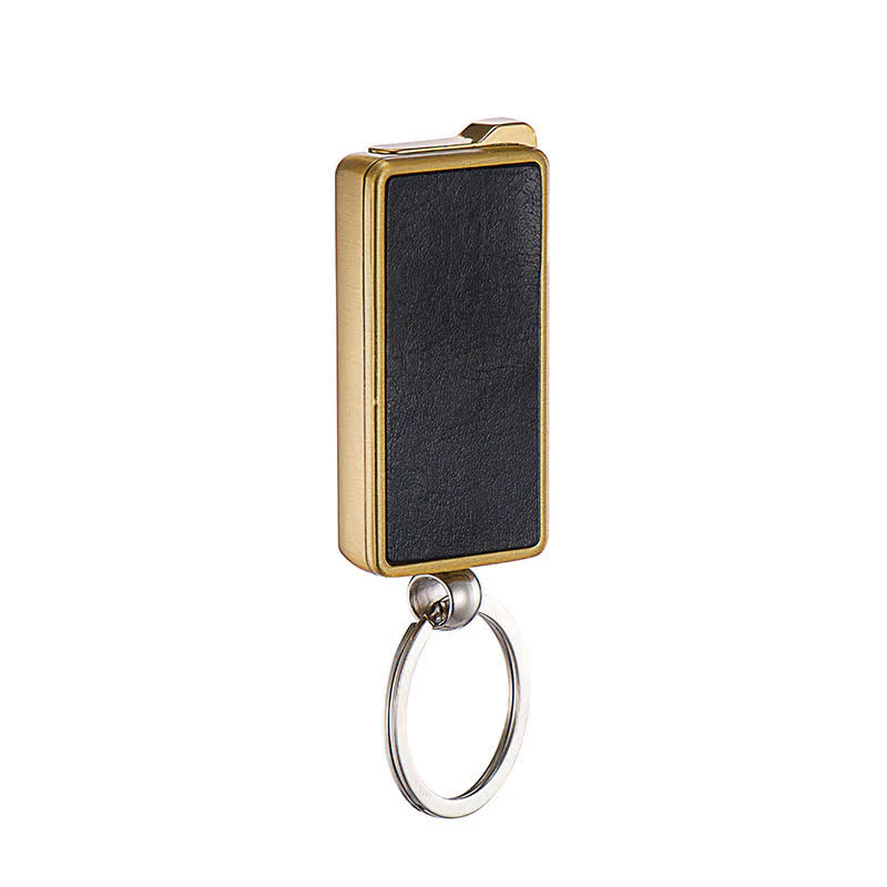 Portable Keychain Leather Body Refillable Butane Lighter - Image 6