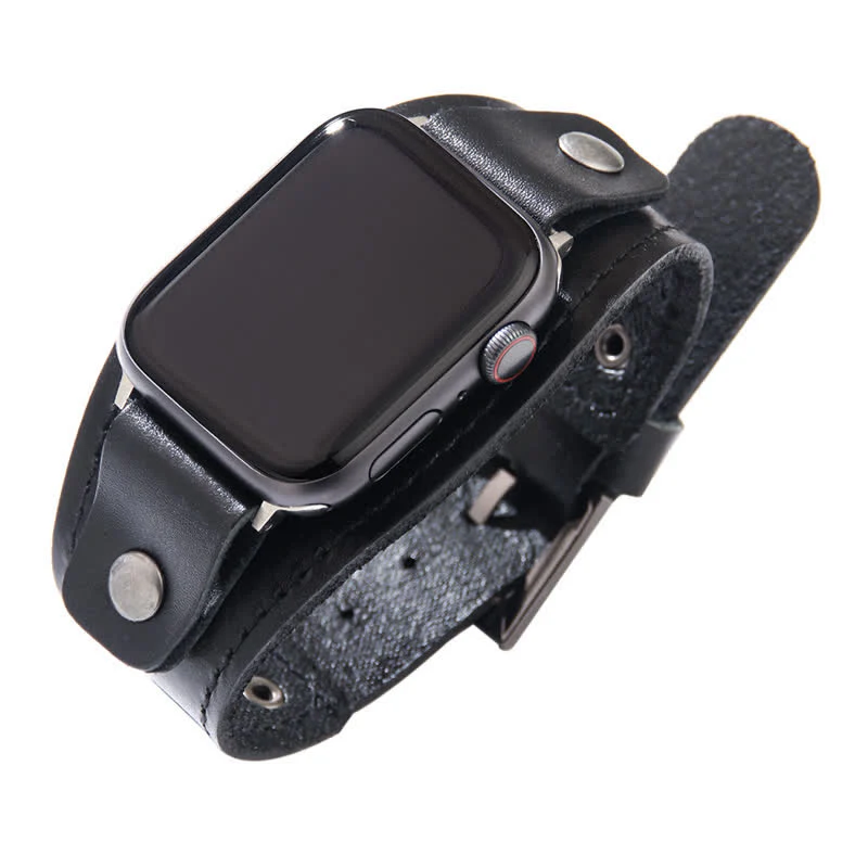 Punk Genuine Leather Bracelet Smart Watch Band - Image 7