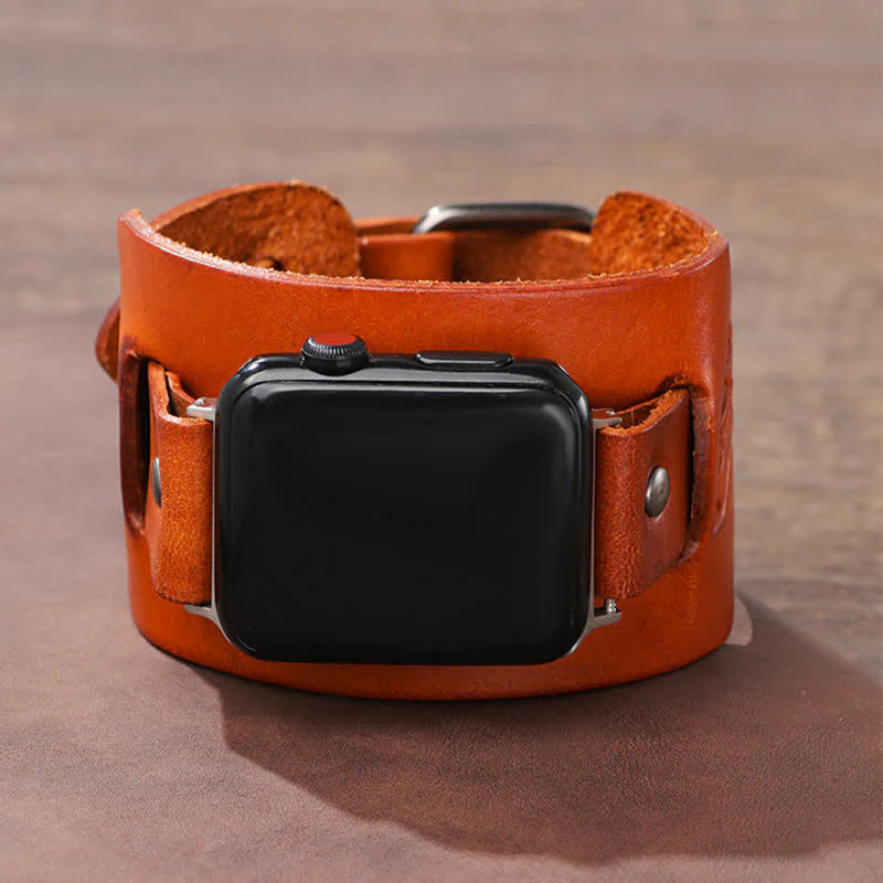 Punk Relief Wolf Bracelet Leather Watch Band - Image 6