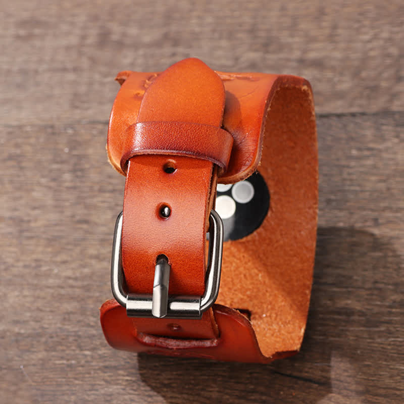 Punk Relief Wolf Bracelet Leather Watch Band - Image 8