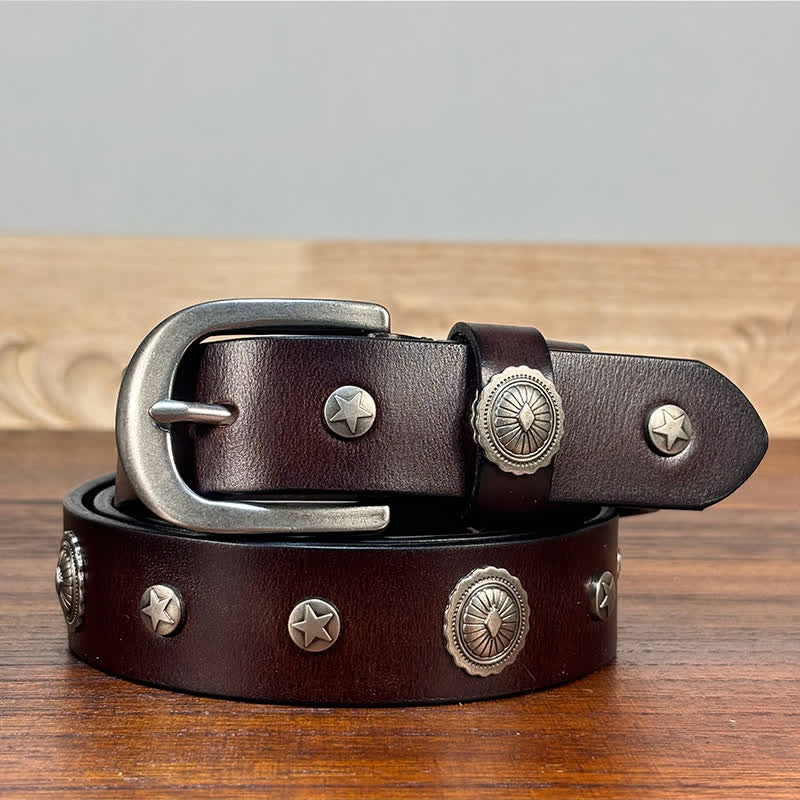 Punk Rock Heavy Metal Rvet Studded Leather Belt - Image 5