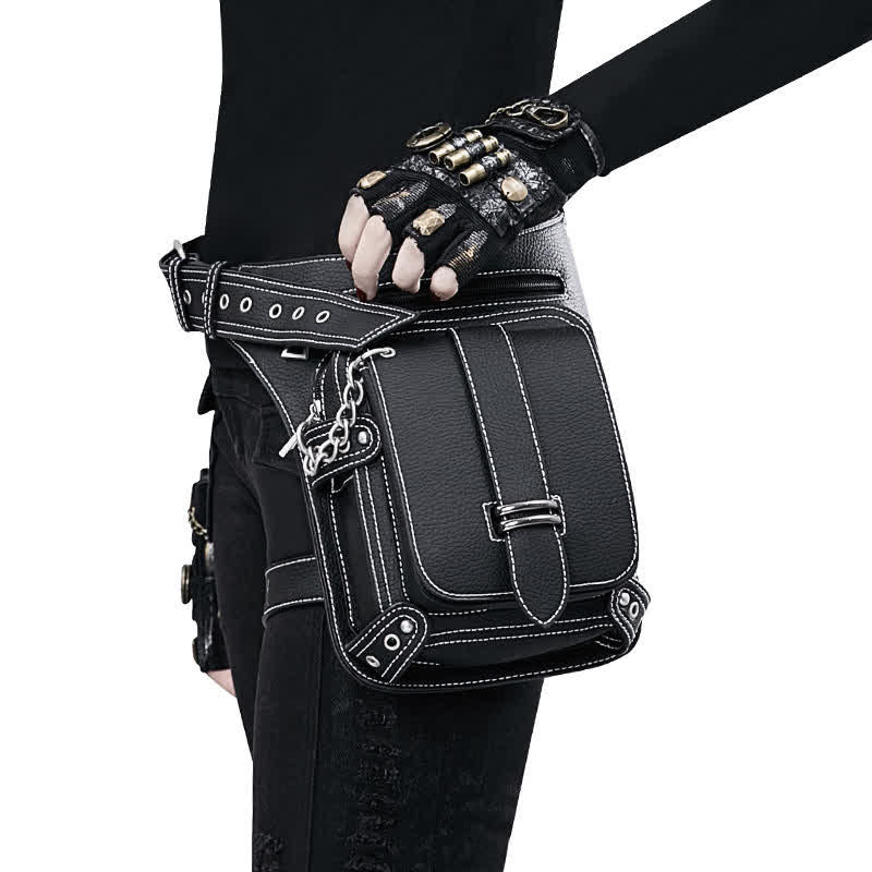 Punk Steampunk Motorcycle Crossbody Waist Leg Bag - Image 4