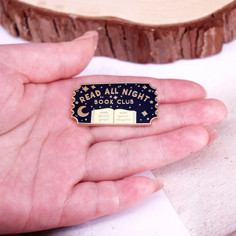Read All Night Book Club Enamel Pin Brooch - Image 3