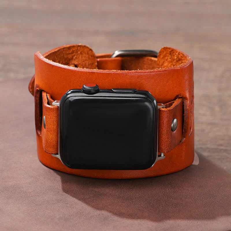 Relief Viking Compass Totem Leather Watch Band - Image 7