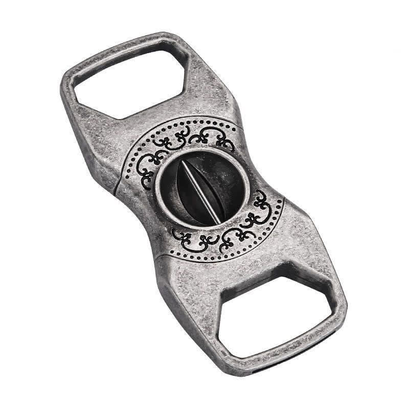 Retro Antique Silver 23MM V-Cut Premium Guillotine Cigar Cutter - Image 3