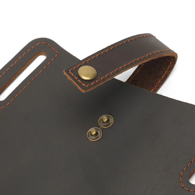 Retro Cell Phone Convenient Carry Leather Belt Bag - Image 19