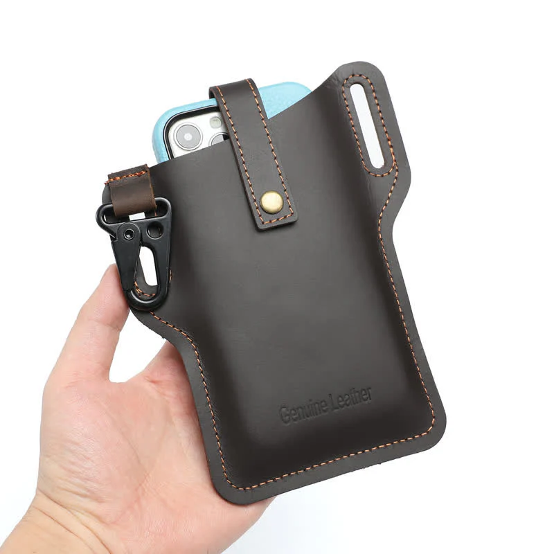 Retro Cell Phone Convenient Carry Leather Belt Bag - Image 8